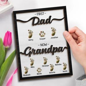 I’m So Lucky To Have Your Love - Family Personalized Custom 2-Layered Wooden Plaque With Stand - Father's Day, Gift For Dad, Grandpa