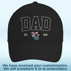 Custom Photo Thank You For Being My Iron Man - Family Personalized Custom Line Embroidered Cap - Father's Day, Gift For Dad