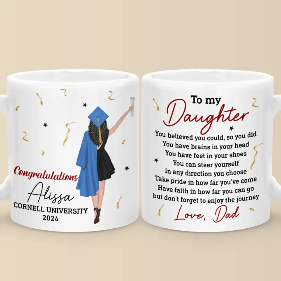 You Believe You Could, So You Did - Family Personalized Custom Mug - Graduation Gift For Family Members, Siblings, Brothers, Sisters