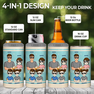 Dear Dad Great Job We're Awesome - Family Personalized Custom 4 In 1 Can Cooler Tumbler - Father's Day, Gift For Dad, Grandpa