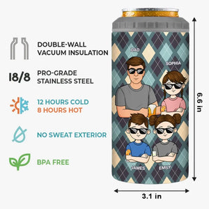 To Dad From The Reason You Drink - Family Personalized Custom 4 In 1 Can Cooler Tumbler - Father's Day, Gift For Dad, Grandpa