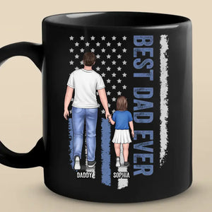 Having Someone To Love Is Family - Family Personalized Custom Black Mug - Father's Day, Gift For Dad, Grandpa