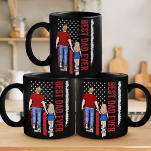 Having Someone To Love Is Family - Family Personalized Custom Black Mug - Father's Day, Gift For Dad, Grandpa