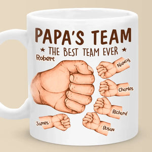 Daddy's Team, The Best Team Ever - Family Personalized Custom Mug - Father's Day, Gift For Dad, Grandpa