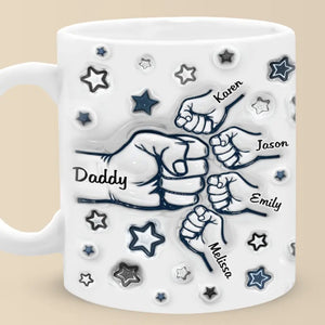 The Strong Bond Between Dad And Children - Family Personalized Custom 3D Inflated Effect Printed Mug - Father's Day, Gift For Dad, Grandpa