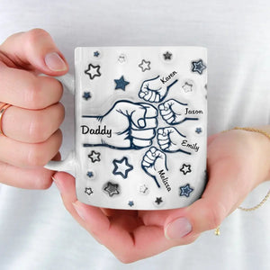 The Strong Bond Between Dad And Children - Family Personalized Custom 3D Inflated Effect Printed Mug - Father's Day, Gift For Dad, Grandpa