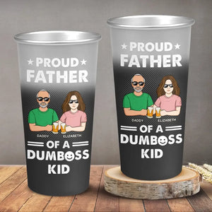 Dear Dad Great Job We're Awesome - Family Personalized Custom Aluminum Changing Color Cup - Father's Day, Gift For Dad, Grandpa