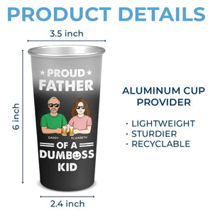 Dear Dad Great Job We're Awesome - Family Personalized Custom Aluminum Changing Color Cup - Father's Day, Gift For Dad, Grandpa