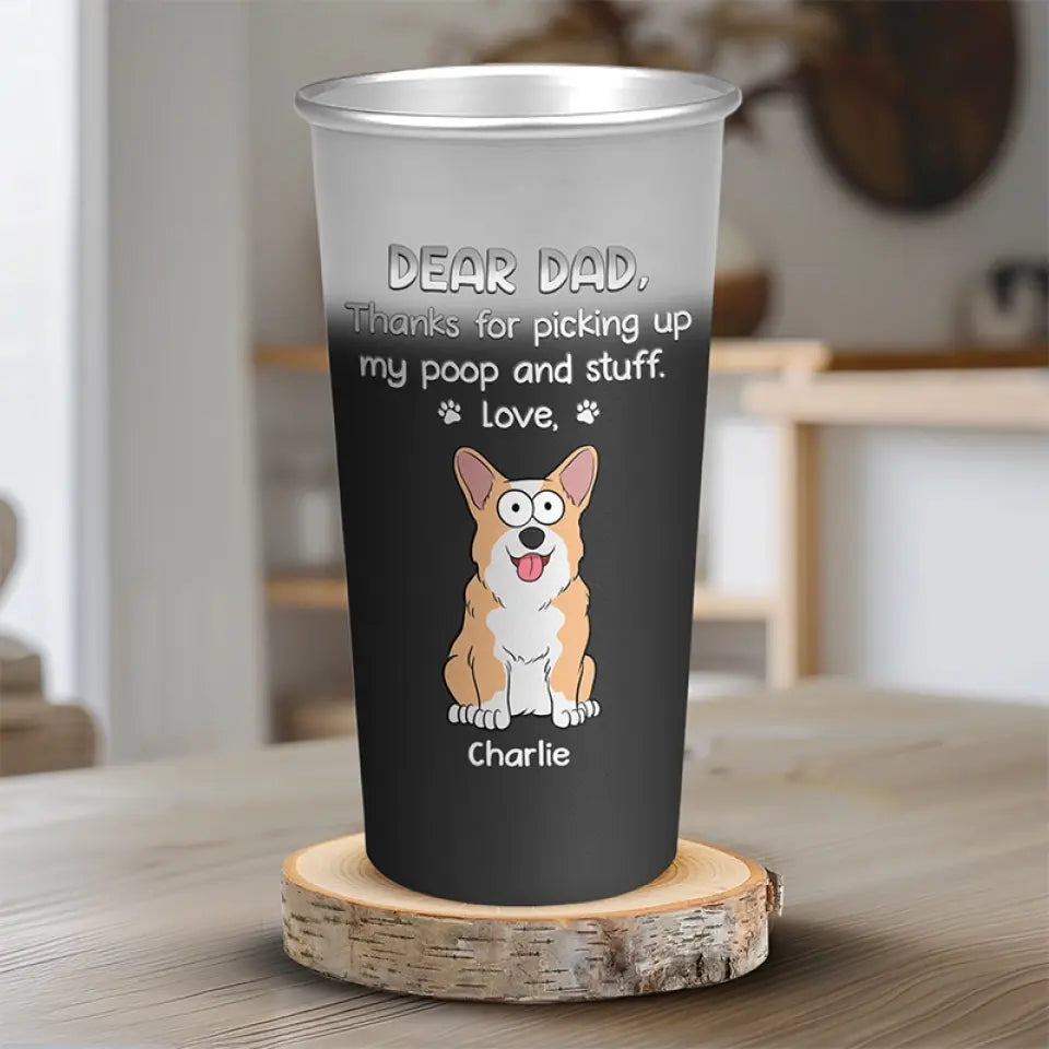 Dear Dad You Are Awesome - Dog Personalized Custom Aluminum Changing Color Cup - Gift For Pet Owners, Pet Lovers