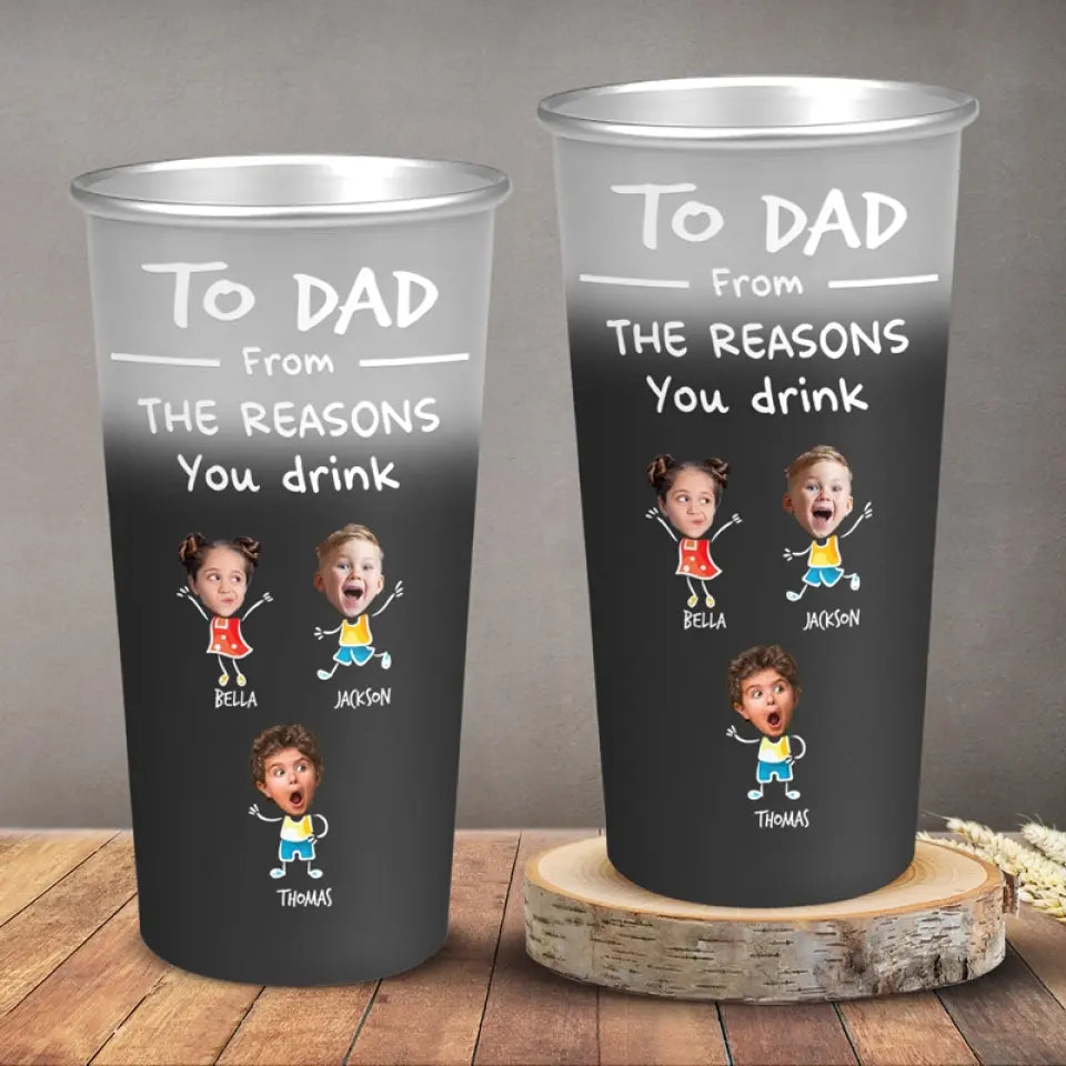 Custom Photo Our Child Might Be The Reason You Drink - Family Personalized Custom Aluminum Changing Color Cup - Father's Day, Gift For Dad, Grandpa