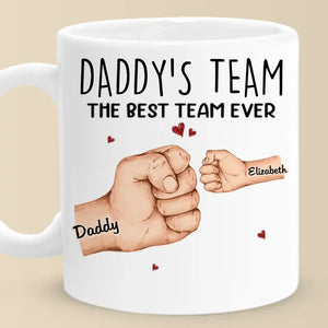 Together We Make The Best Team - Family Personalized Custom Mug - Father's Day, Gift For Dad, Grandpa