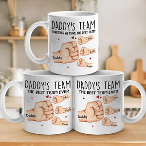 Together We Make The Best Team - Family Personalized Custom Mug - Father's Day, Gift For Dad, Grandpa