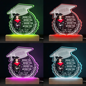 Custom Photo Around You, All Who Love You - Family Personalized Custom Shaped 3D LED Light - Graduation Gift For Family Members, Siblings, Brothers, Sisters