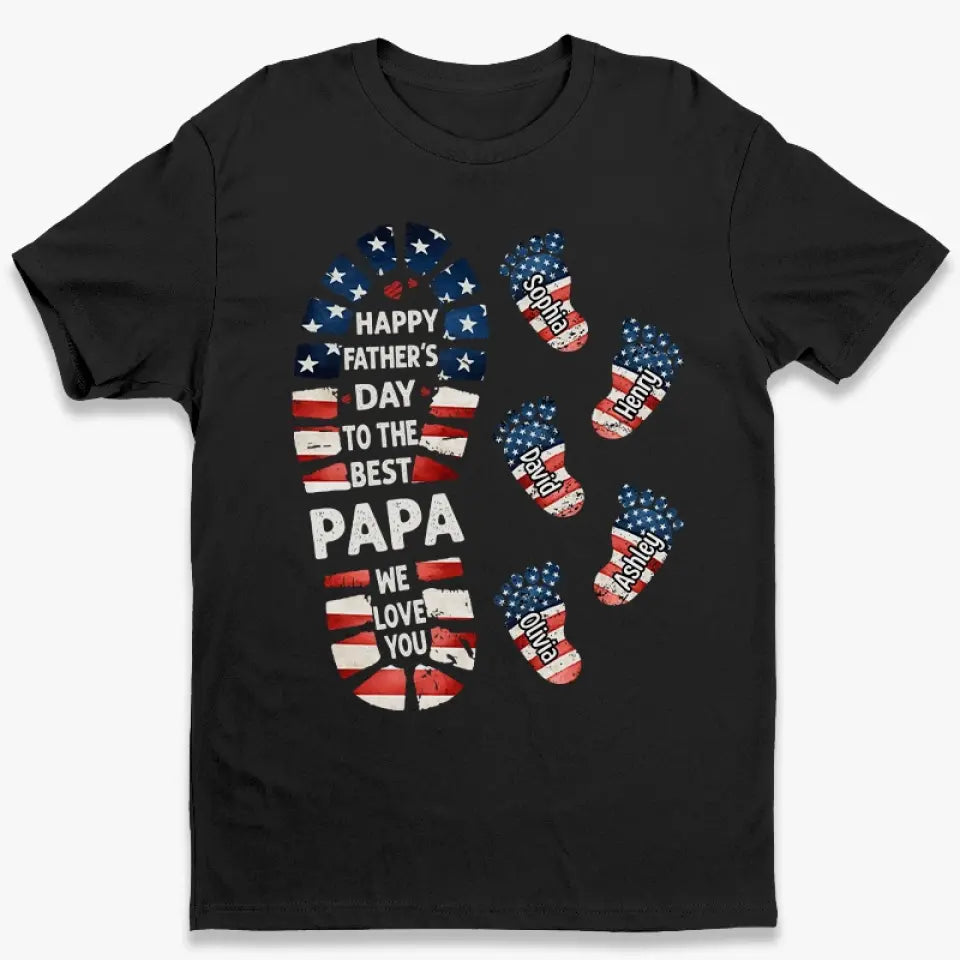 Happy Father's Day To The Best Papa - Family Personalized Custom Unisex T-shirt, Hoodie, Sweatshirt - 4th of July, Father's Day, Gift For Dad, Grandpa