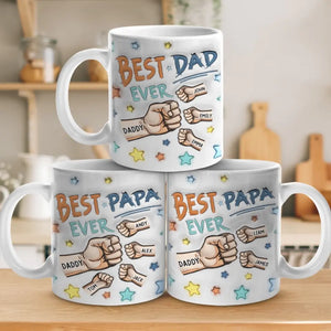 A Son's First Hero, A Daughter's First Love - Family Personalized Custom 3D Inflated Effect Printed Mug - Father's Day, Gift For Dad