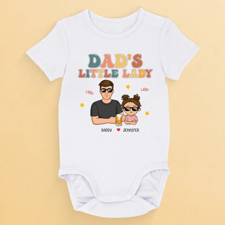 I'm Dad's Little Baby - Family Personalized Custom Baby Onesie - Father's Day, Baby Shower Gift, Gift For First Dad, Grandpa