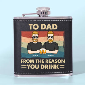 From The Reasons You Drink, Dad - Family Personalized Custom Hip Flask - Father's Day, Gift For Dad, Grandpa