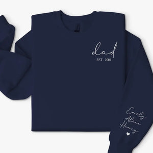 The Special Bond Between Dad And Children - Family Personalized Custom Embroidered Sweatshirt - Father's Day, Gift For Dad, Grandpa