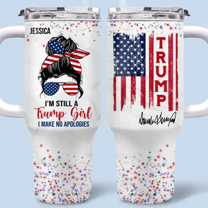 I'm An All-American Girl, Get Over It - US Election Personalized Custom 40 Oz Stainless Steel Tumbler With Handle - Gift For Best Friends, BFF, Sisters