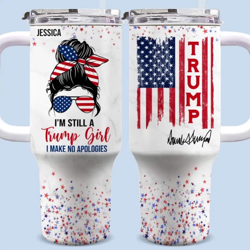 I'm An All-American Girl, Get Over It - US Election Personalized Custom 40 Oz Stainless Steel Tumbler With Handle - Gift For Best Friends, BFF, Sisters