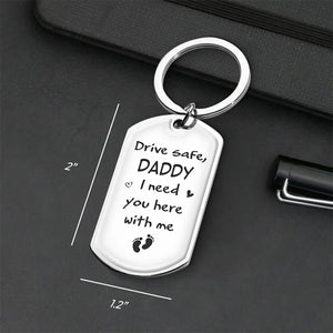 Custom Photo Daddy, Your Safety Is Priority - Family Personalized Custom Keychain - Father's Day, Birthday Gift For First Dad