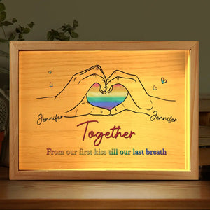 I Never Believed In Love At First Sight Until I Met You - Couple Personalized Custom Frame Light Box - Gift For Husband Wife, Anniversary, LGBTQ+