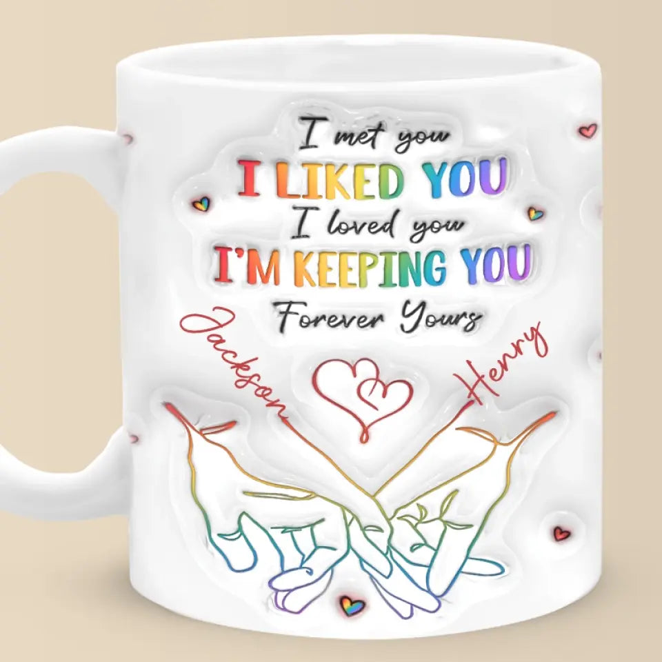 Love Knows No Gender - Couple Personalized Custom 3D Inflated Effect Printed Mug - Gift For Husband Wife, Anniversary, LGBTQ+