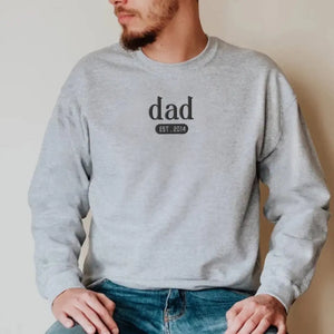 Fatherhood Is The Best Thing I Ever Did - Family Personalized Custom Line Embroidered Sweatshirt - Father's Day, Gift For Dad, Grandpa