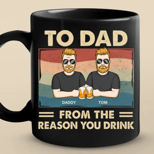 When You Need Real Understanding, A Father’s Always There - Family Personalized Custom Black Mug - Father's Day, Gift For Dad, Grandpa