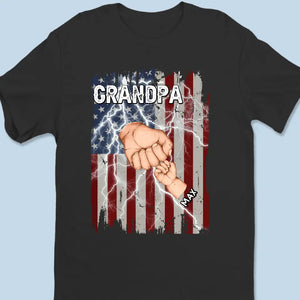 This Awesome Grandpa Belongs To - Family Personalized Custom Unisex T-shirt, Hoodie, Sweatshirt - 4th of July, Father's Day, Gift For Dad, Grandpa