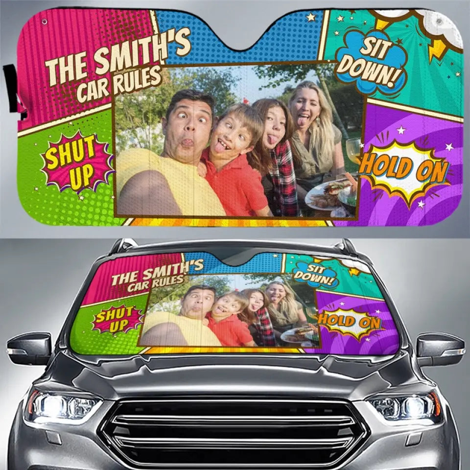 Custom Photo Memories Are Made On The Road - Family Personalized Custom Auto Windshield Sunshade, Car Window Protector - Gift For Family Members