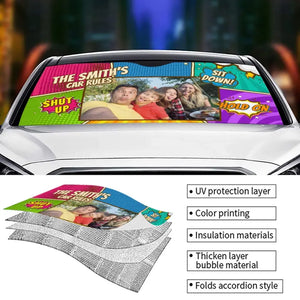 Custom Photo Memories Are Made On The Road - Family Personalized Custom Auto Windshield Sunshade, Car Window Protector - Gift For Family Members