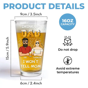 I Just Want To Drink Beer - Family Personalized Custom Beer Glass - Father's Day, Gift For Dad, Grandpa