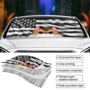 The Best Travel Pawtner Has Four Legs And A Fluffy Butt - Cat Personalized Custom Auto Windshield Sunshade, Car Window Protector - Gift For Pet Owners, Pet Lovers