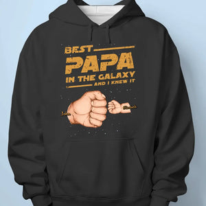 Best Papa In The Galaxy And I Knew It - Family Personalized Custom Unisex T-shirt, Hoodie, Sweatshirt - Father's Day, Gift For Dad, Grandpa