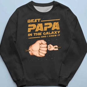 Best Papa In The Galaxy And I Knew It - Family Personalized Custom Unisex T-shirt, Hoodie, Sweatshirt - Father's Day, Gift For Dad, Grandpa