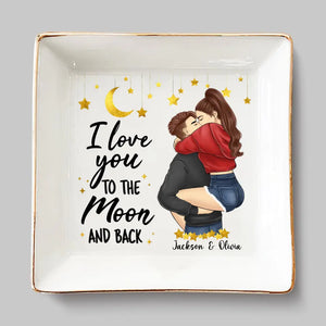 Our Hearts Speak The Same Language - Couple Personalized Custom Jewelry Dish - Gift For Husband Wife, Anniversary