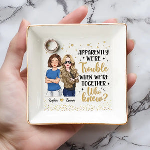 To Friendship Every Burden's Light - Bestie Personalized Custom Jewelry Dish - Gift For Best Friends, BFF, Sisters