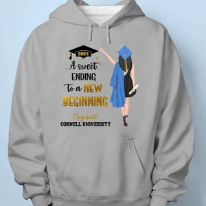 A Sweet Ending To A New Beginning  - Family Personalized Custom Unisex T-shirt, Hoodie, Sweatshirt - Graduation Gift For Family Members, Siblings, Brothers, Sisters