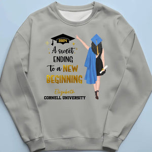 A Sweet Ending To A New Beginning  - Family Personalized Custom Unisex T-shirt, Hoodie, Sweatshirt - Graduation Gift For Family Members, Siblings, Brothers, Sisters