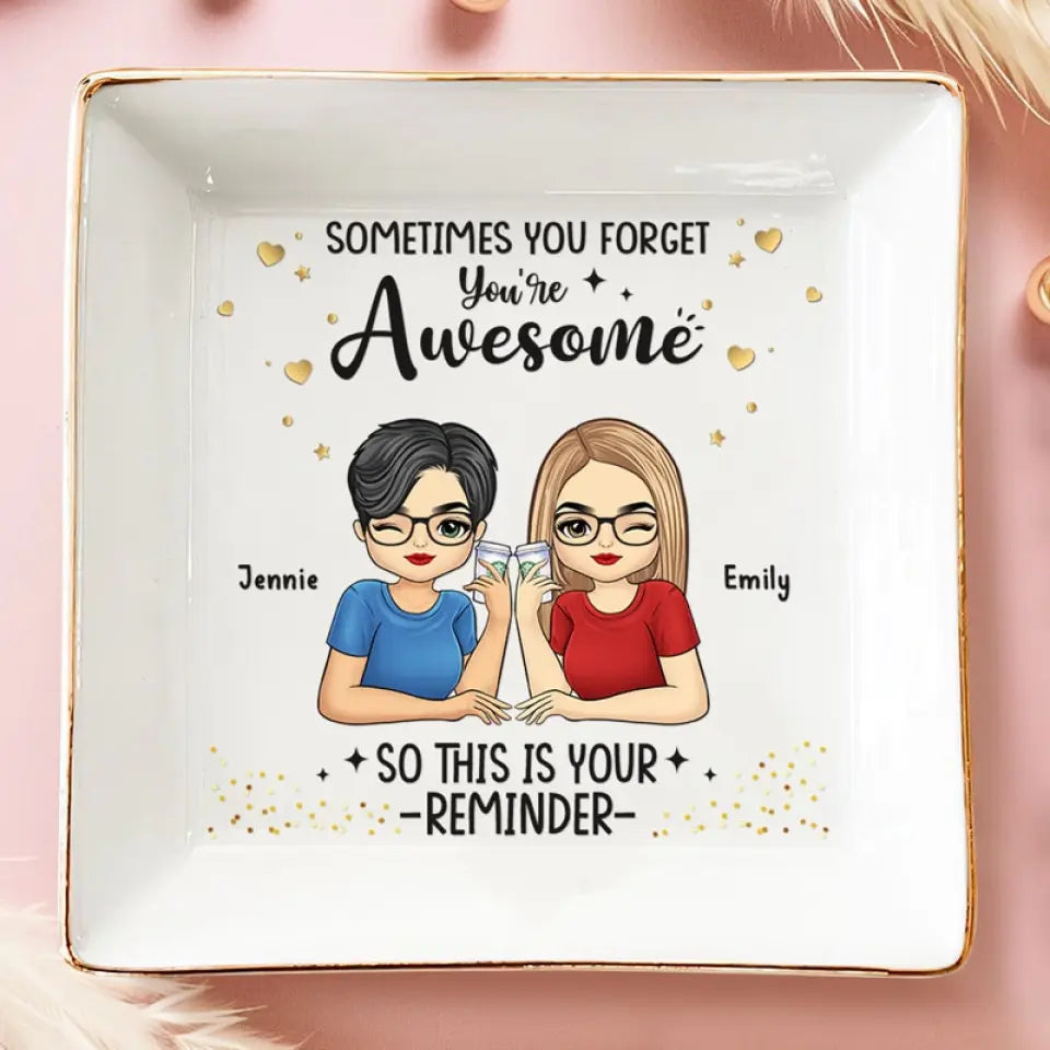 Good Friends Are Like Stars - Bestie Personalized Custom Jewelry Dish - Gift For Best Friends, BFF, Sisters