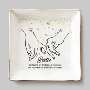 Life Is Better With Your Bestie By Your Side - Bestie Personalized Custom Jewelry Dish - Gift For Best Friends, BFF, Sisters