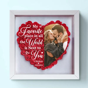 Custom Photo If I Know What Love Is, It Is Because Of You - Couple Personalized Custom Flower Shadow Box - Gift For Husband Wife, Anniversary