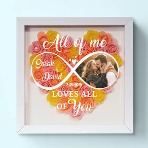 Custom Photo To Love Is To Burn, To Be On Fire - Couple Personalized Custom Flower Shadow Box - Gift For Husband Wife, Anniversary