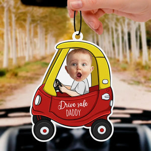 Custom Photo Get Home Safe, We Love You - Family Personalized Custom Car Air Freshener - Gift For Dad, Grandpa