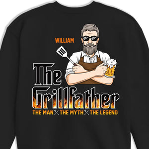 The Grillfather - Family Personalized Custom Back Printed Unisex T-shirt, Hoodie, Sweatshirt - Father's Day, Gift For Dad, Grandpa