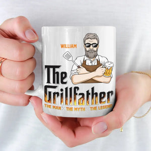 The Grillfather - Family Personalized Custom Mug - Father's Day, Gift For Dad, Grandpa