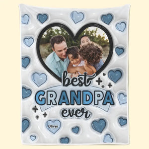 Custom Photo Making Memories With Best Dad Ever - Family Personalized Custom 3D Inflated Effect Printed Blanket - Father's Day, Gift For Dad, Grandpa