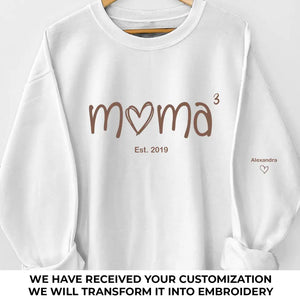 Mom Means Everything - Family Personalized Custom Embroidered Sweatshirt - Mother's Day, Gift For Mom, Grandma