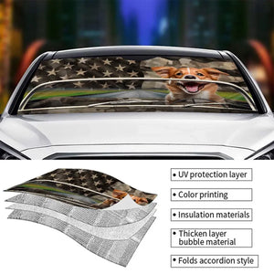 Custom Photo Let's Go On An Adventure - Dog & Cat Personalized Custom Auto Windshield Sunshade, Car Window Protector - Gift For Pet Owners, Pet Lovers